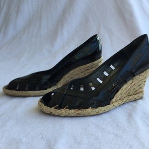 Stuart Weitzman Black Espadrille Wedge